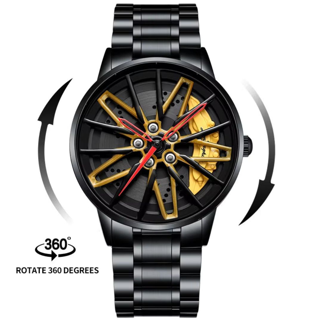 Luxury Sport Car Wheel Watch for Men Top Brand AMG Wheel Rim Dial 3D Fashion Men'S Watch Waterproof Men Watch Relogio Masculino