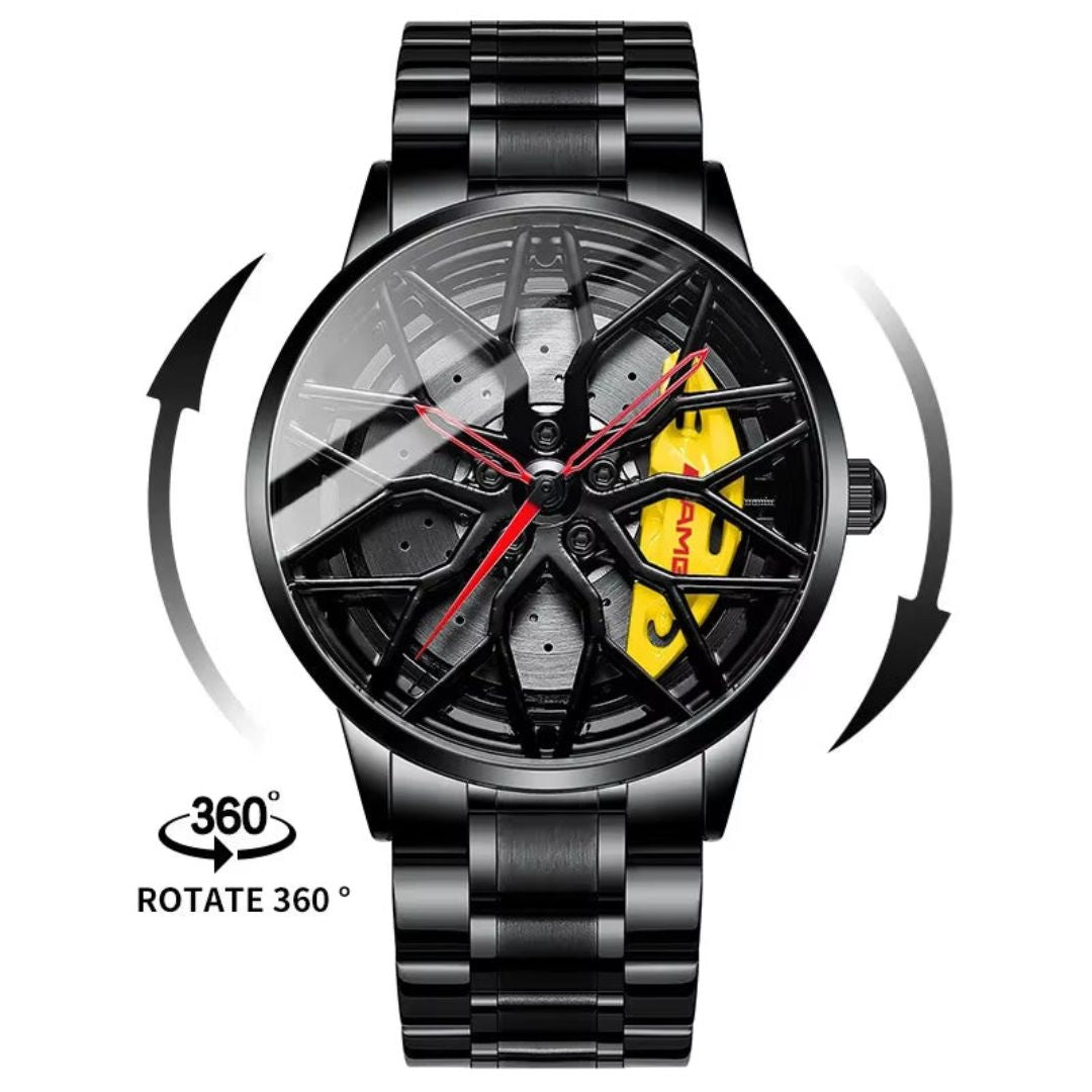 Luxury Sport Car Wheel Watch for Men Top Brand AMG Wheel Rim Dial 3D Fashion Men'S Watch Waterproof Men Watch Relogio Masculino